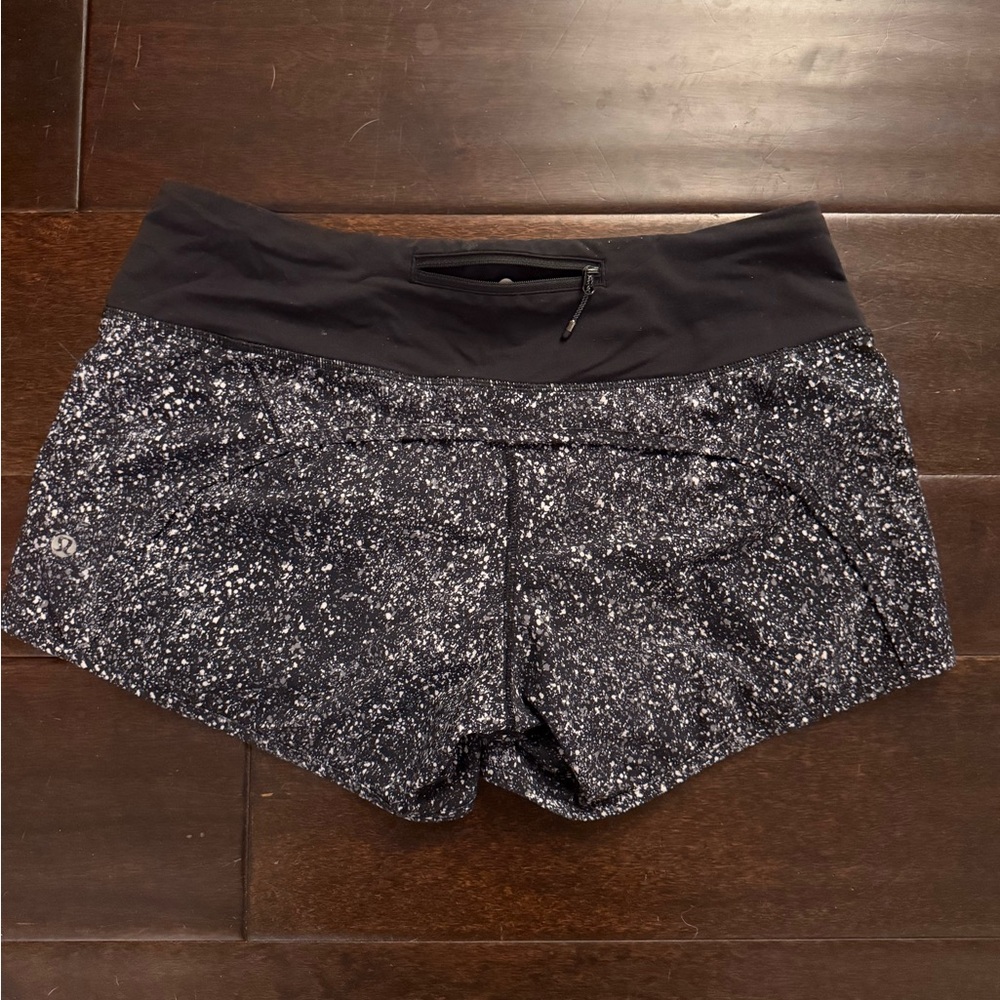 Lululemon Run Time Black and White Athletic Shorts